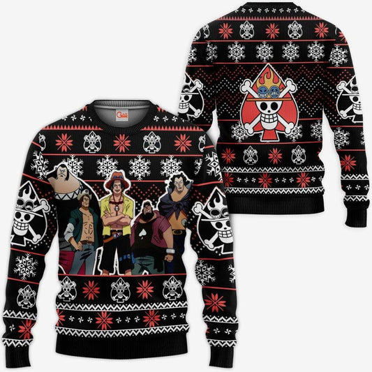 Ace Spade Pirates Ugly Christmas Sweater Custom Anime One Piece Xmas Gifts