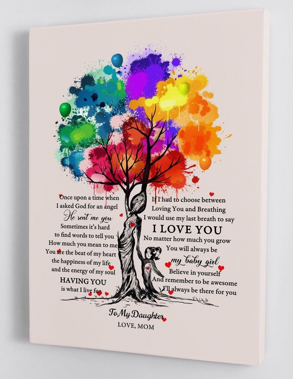 To My Daughter - From Mom - Framed Canvas Gift MD039 - DivesArt LLC