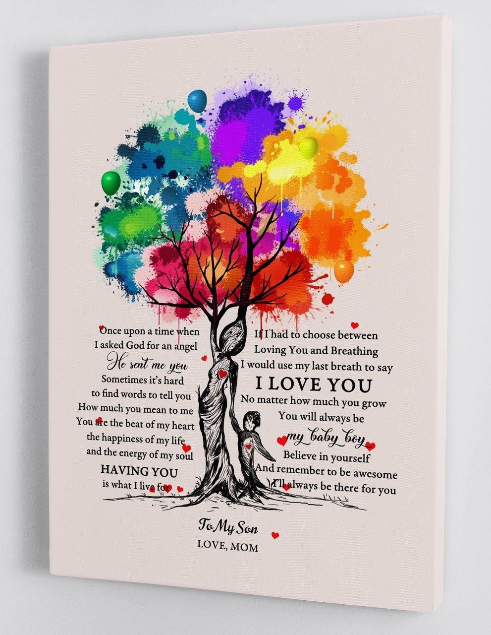 To My Son - From Mom - Framed Canvas Gift MS029 - DivesArt LLC