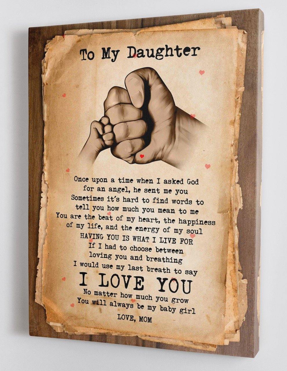To My Daughter - From Mom - Framed Canvas Gift MD036 - DivesArt LLC