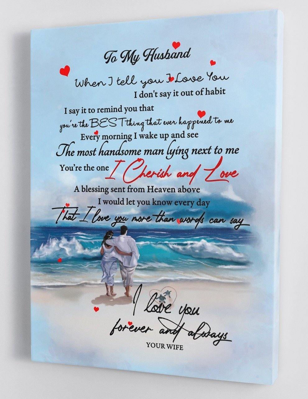 To My Husband - Love From Your Wife - Framed Canvas Gift WH003 - DivesArt LLC