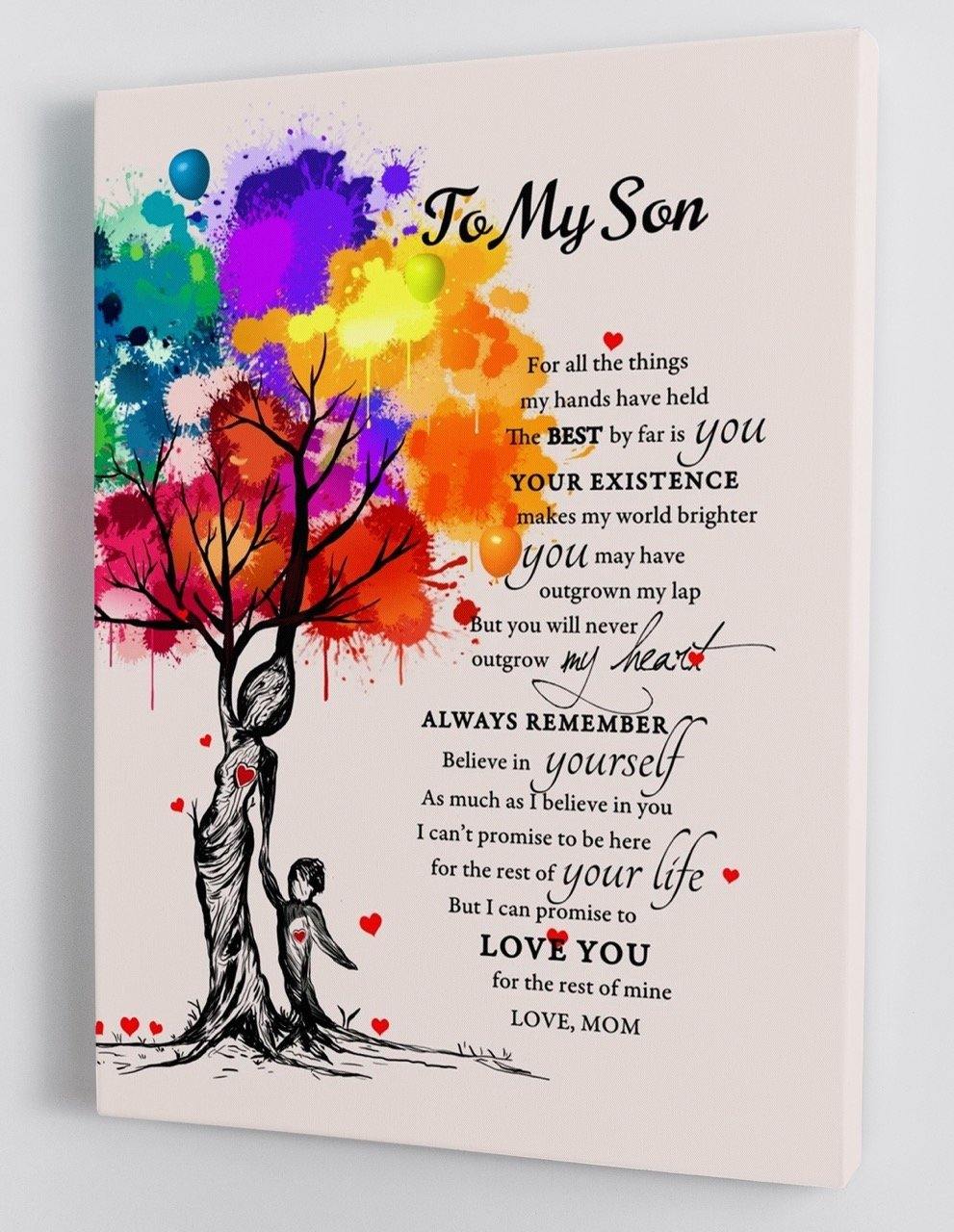 To My Son - From Mom - Framed Canvas Gift MS021 - DivesArt LLC