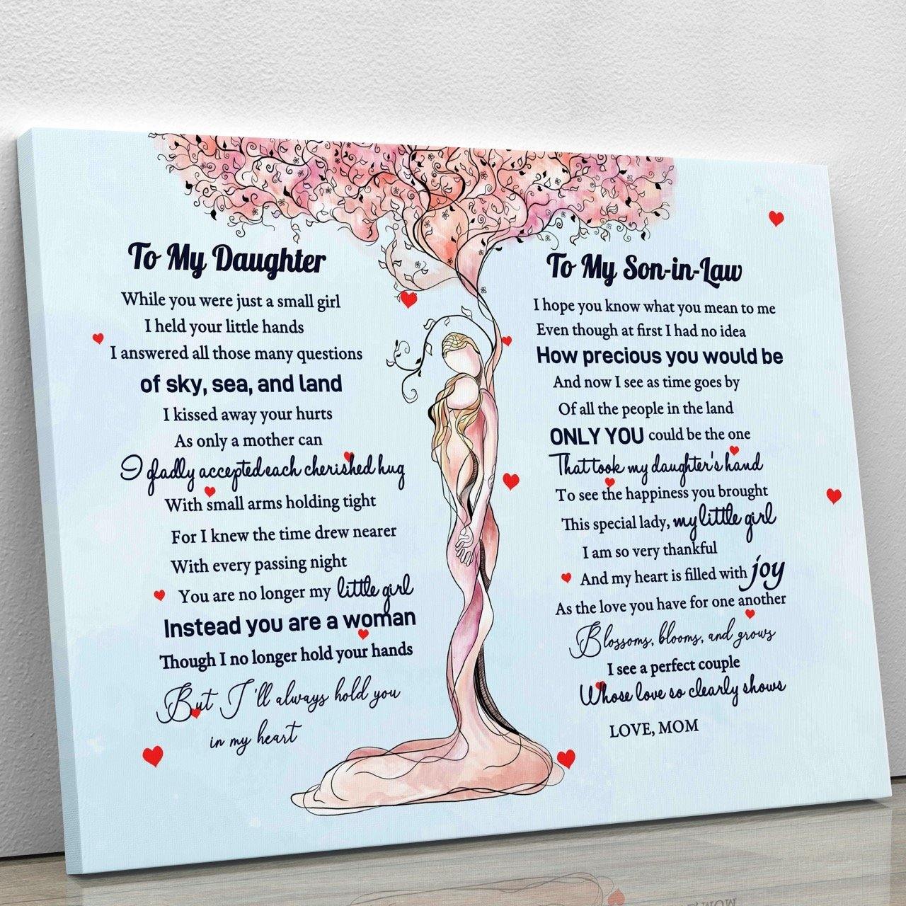 To My Daughter & Son-in-law - From Mom - Framed Canvas Gift MD035 - DivesArt LLC