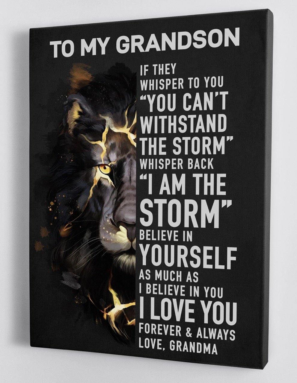 To My Grandson - From Grandma - Framed Canvas Gift GMS029 - DivesArt LLC