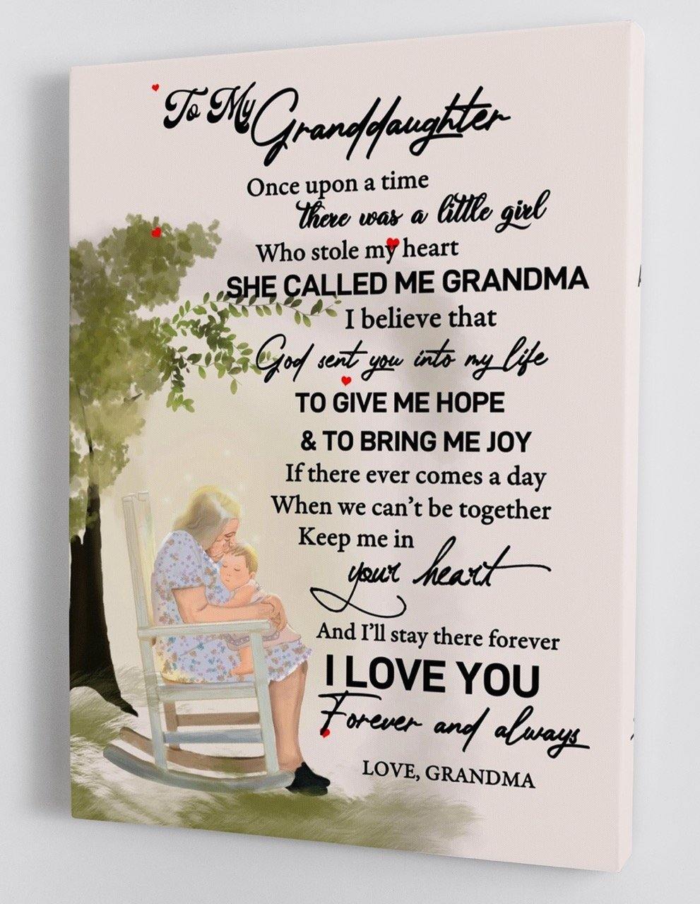 To My Granddaughter - From Grandma - Framed Canvas Gift GMD035 - DivesArt LLC