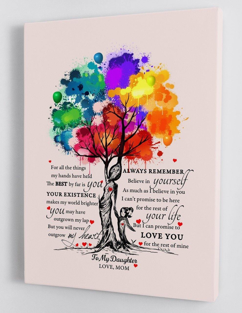 To My Daughter - From Mom - Framed Canvas Gift MD001 - DivesArt LLC