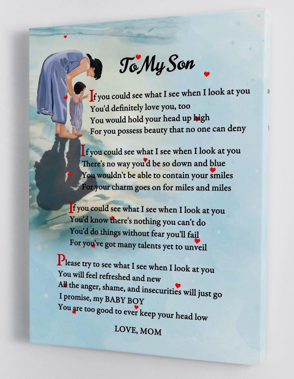 To My Son - From Mom - Framed Canvas Gift MS022 - DivesArt LLC