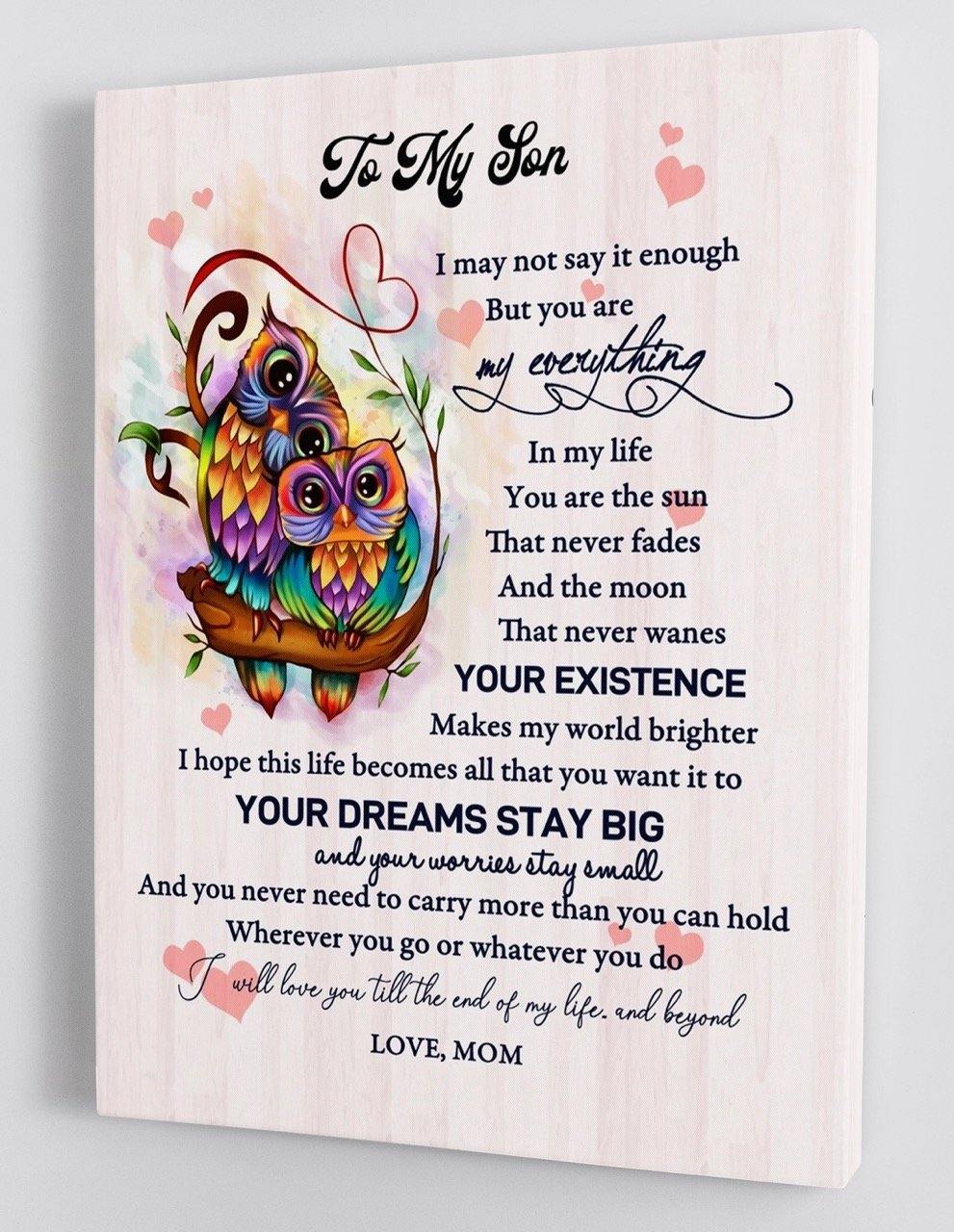 To My Son - From Mom - Framed Canvas Gift MS019 - DivesArt LLC