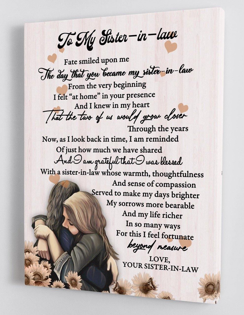 To My Sister-in-law - Love From Sister-in-law - Framed Canvas Gift SS004 - DivesArt LLC