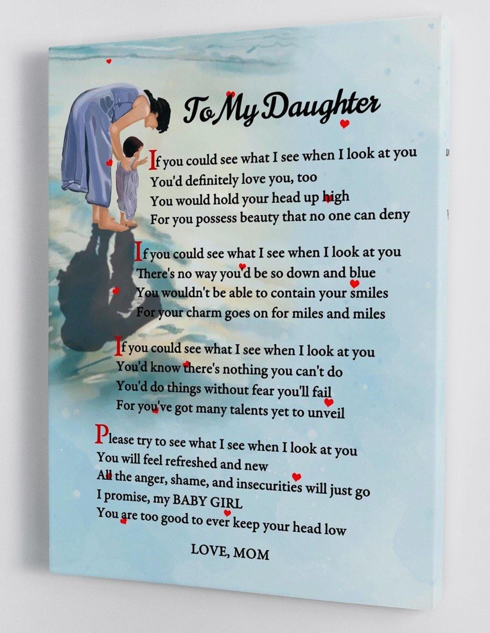 To My Daughter - From Mom - Framed Canvas Gift MD033 - DivesArt LLC