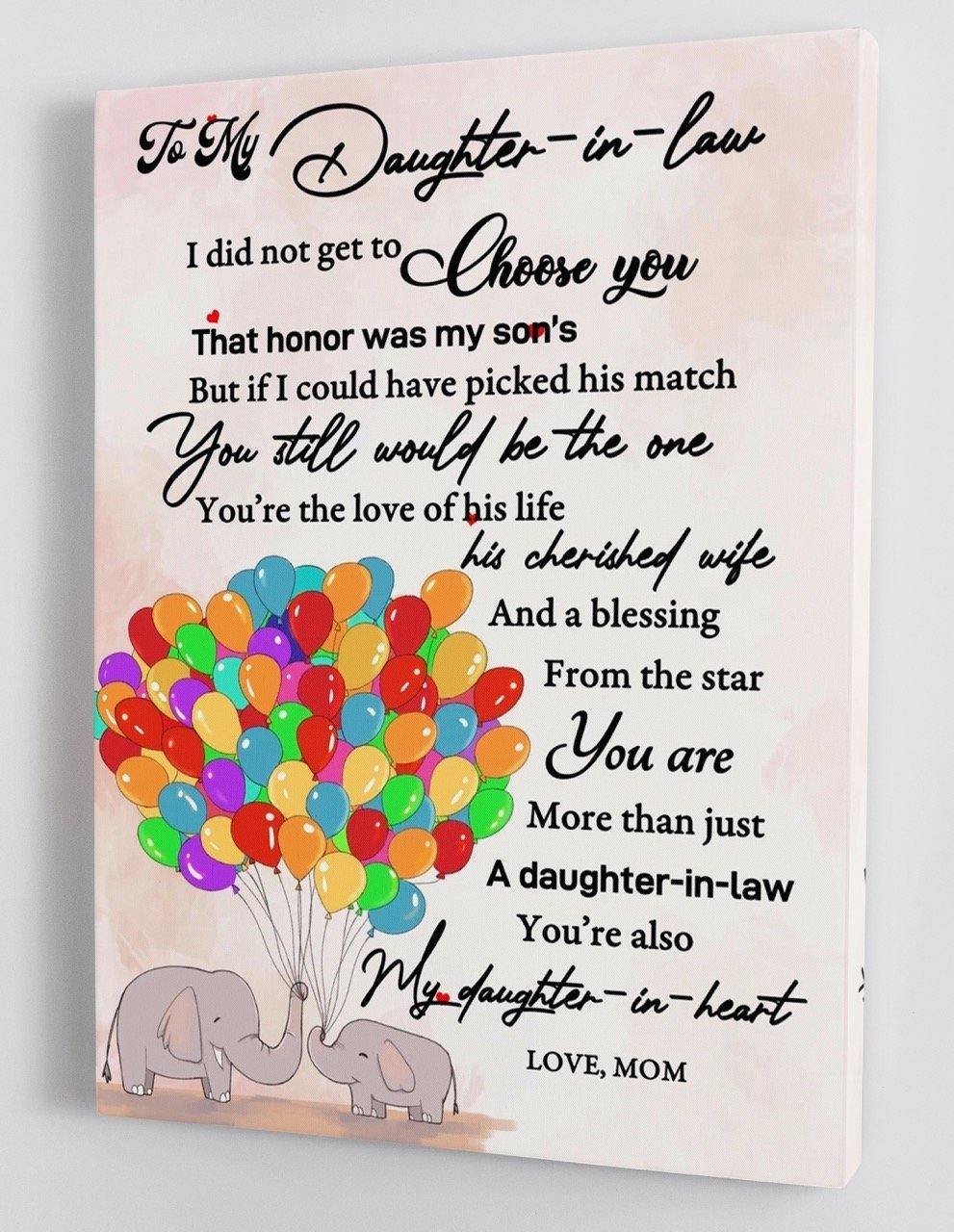To My Daughter-in-law - From Mom - Framed Canvas Gift MD027 - DivesArt LLC