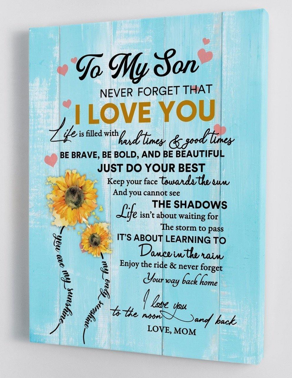 To My Son - From Mom - Framed Canvas Gift MS013 - DivesArt LLC