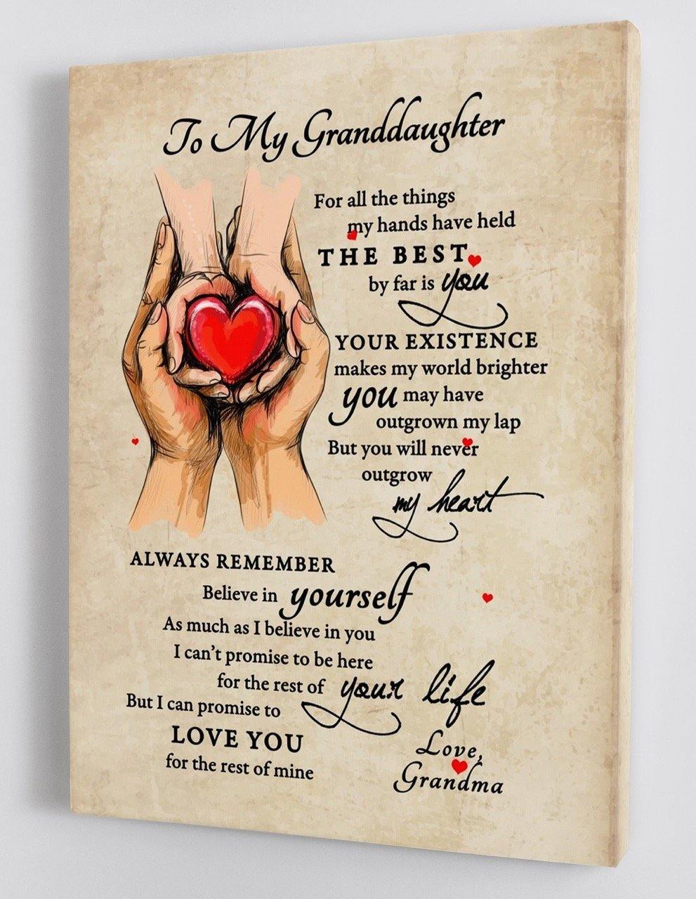 To My Granddaughter - From Grandma - Framed Canvas Gift GMD027 - DivesArt LLC