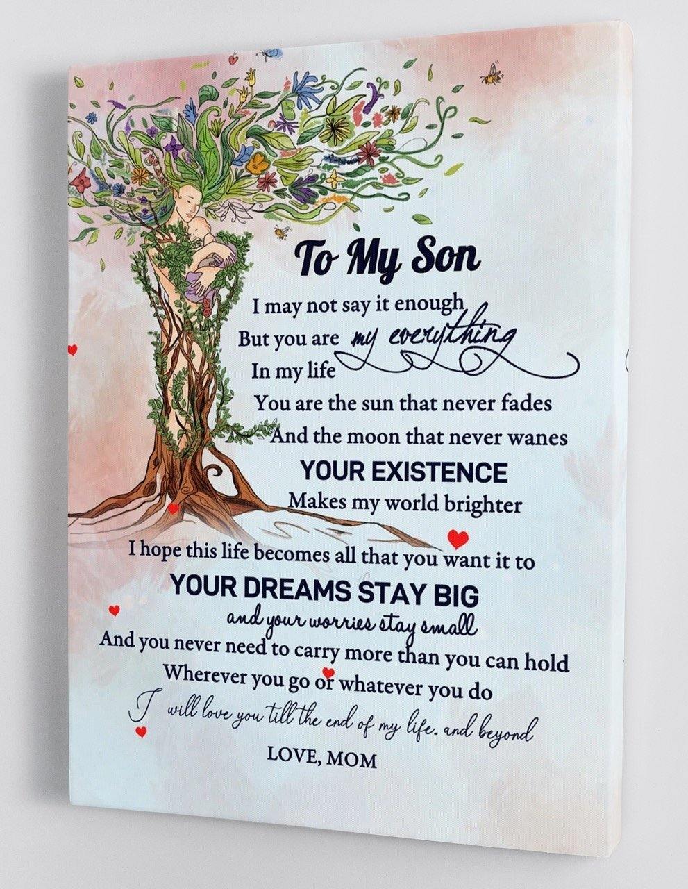 To My Son - From Mom - Framed Canvas Gift MS017 - DivesArt LLC