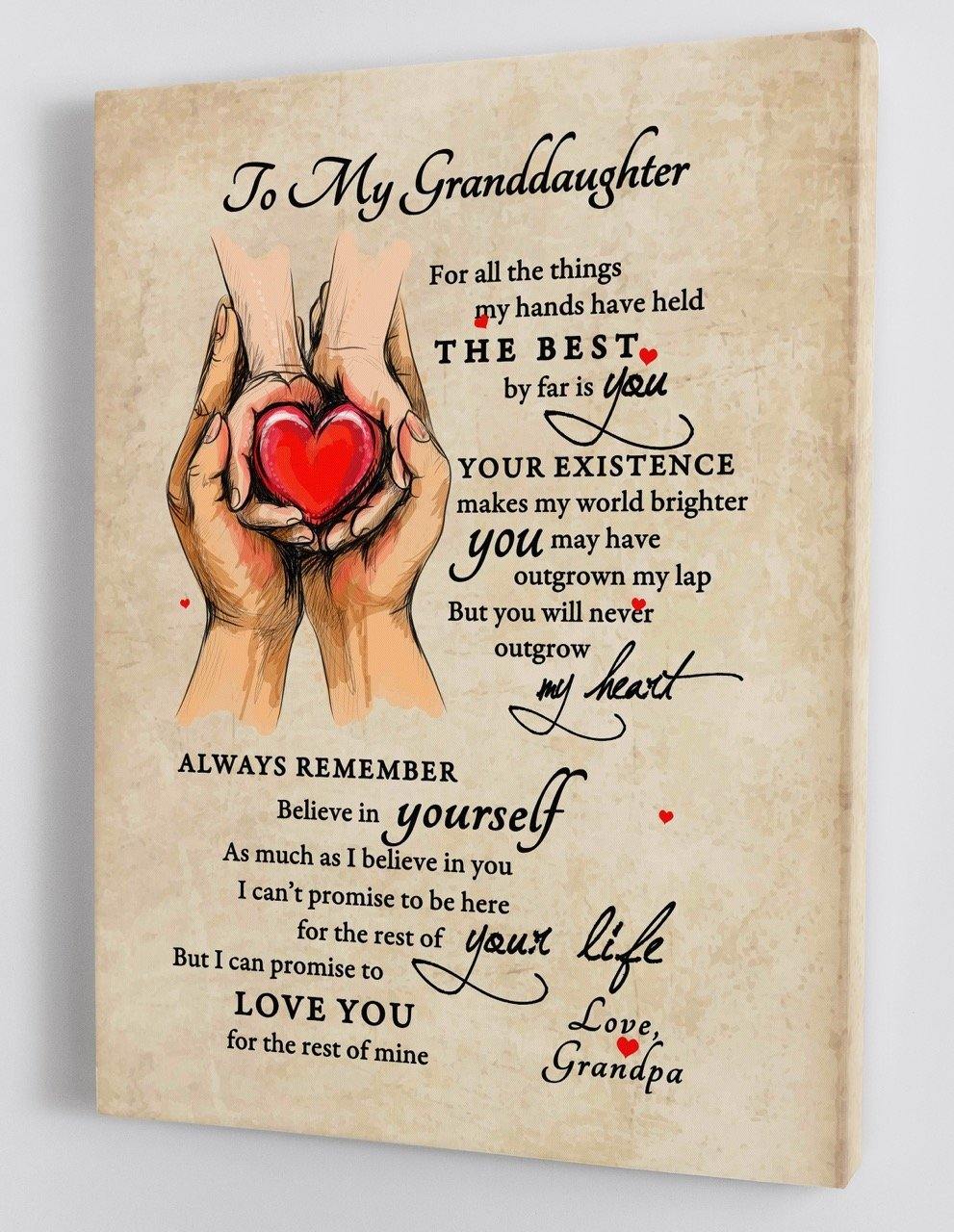 To My Granddaughter - From Grandpa - Hard Time Framed Canvas Gift GPD002 - DivesArt LLC