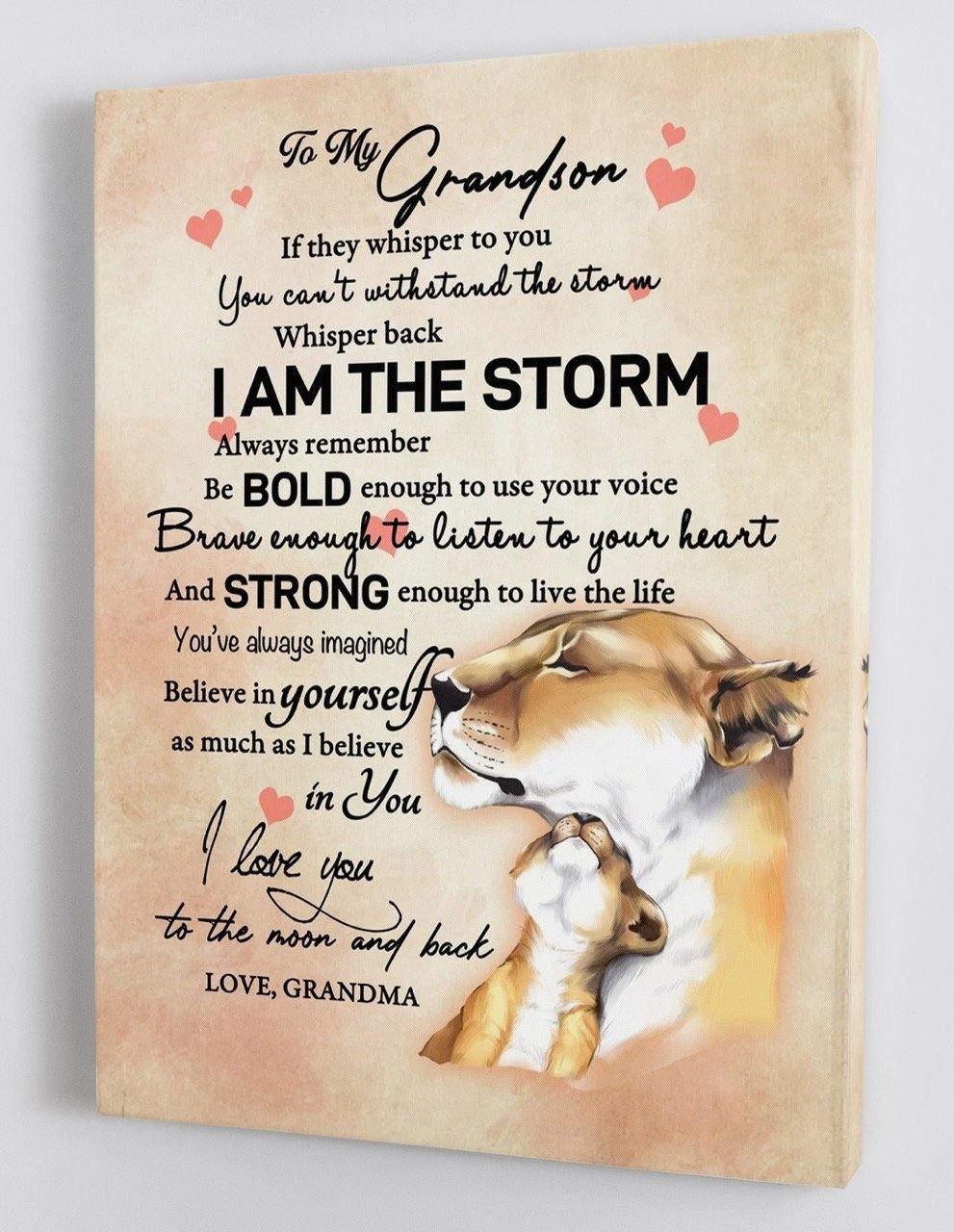 To My Grandson - From Grandma - Framed Canvas Gift GMS016 - DivesArt LLC