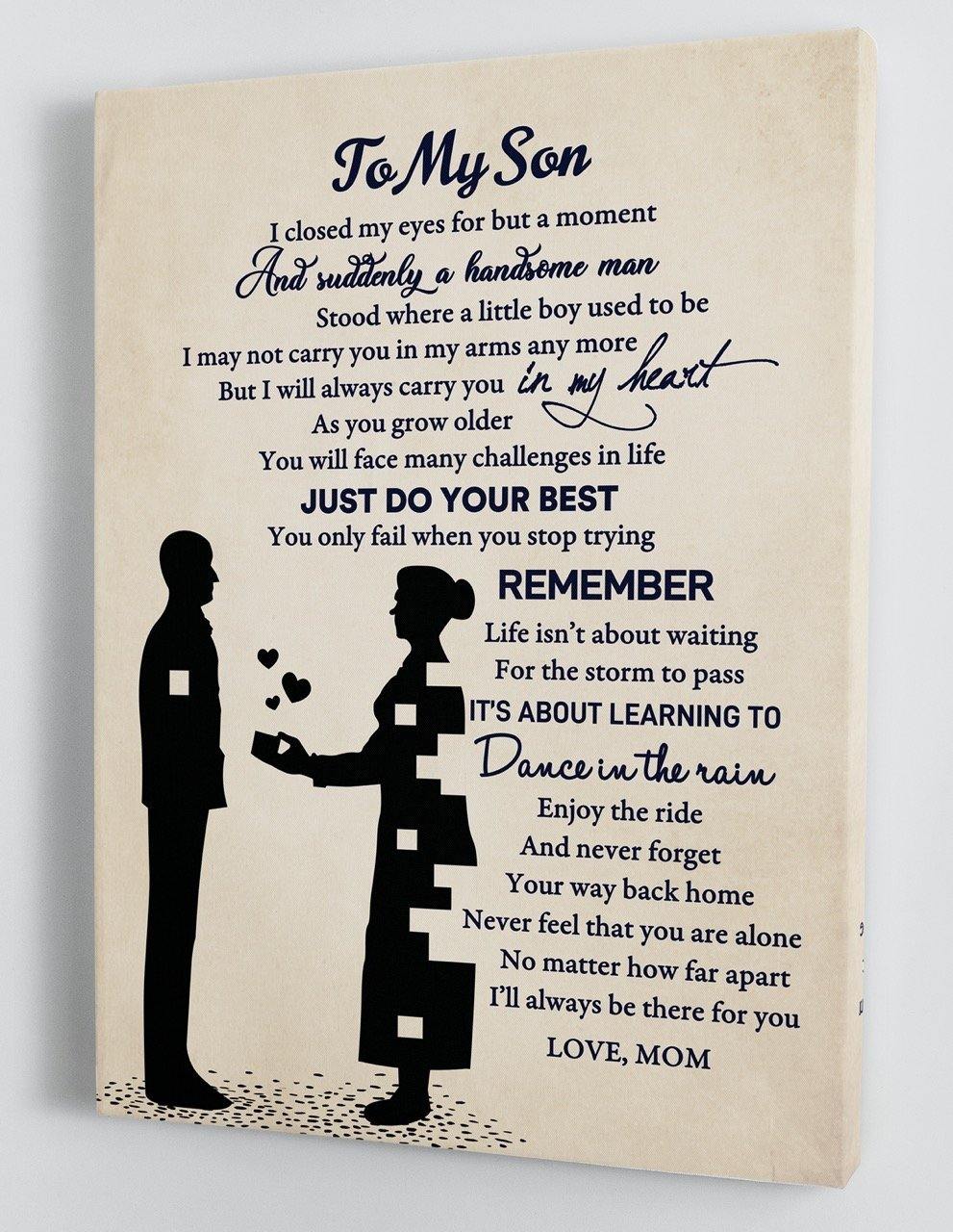 To My Son - From Mom - Framed Canvas Gift MS030 - DivesArt LLC