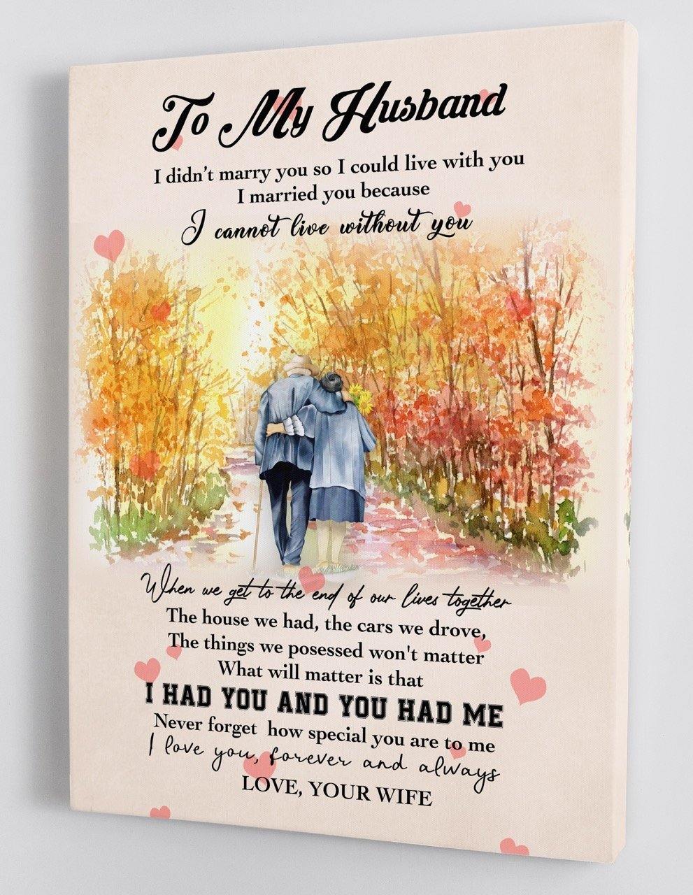To My Husband - From Wife - Framed Canvas Gift WH005 - DivesArt LLC