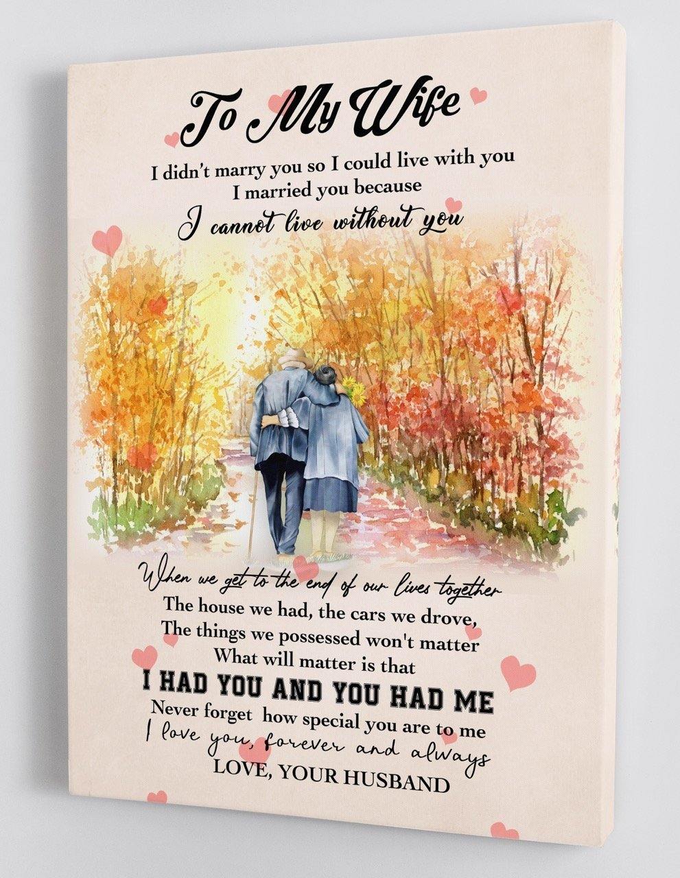 To My Wife - From Husband - Framed Canvas Gift HW003 - DivesArt LLC