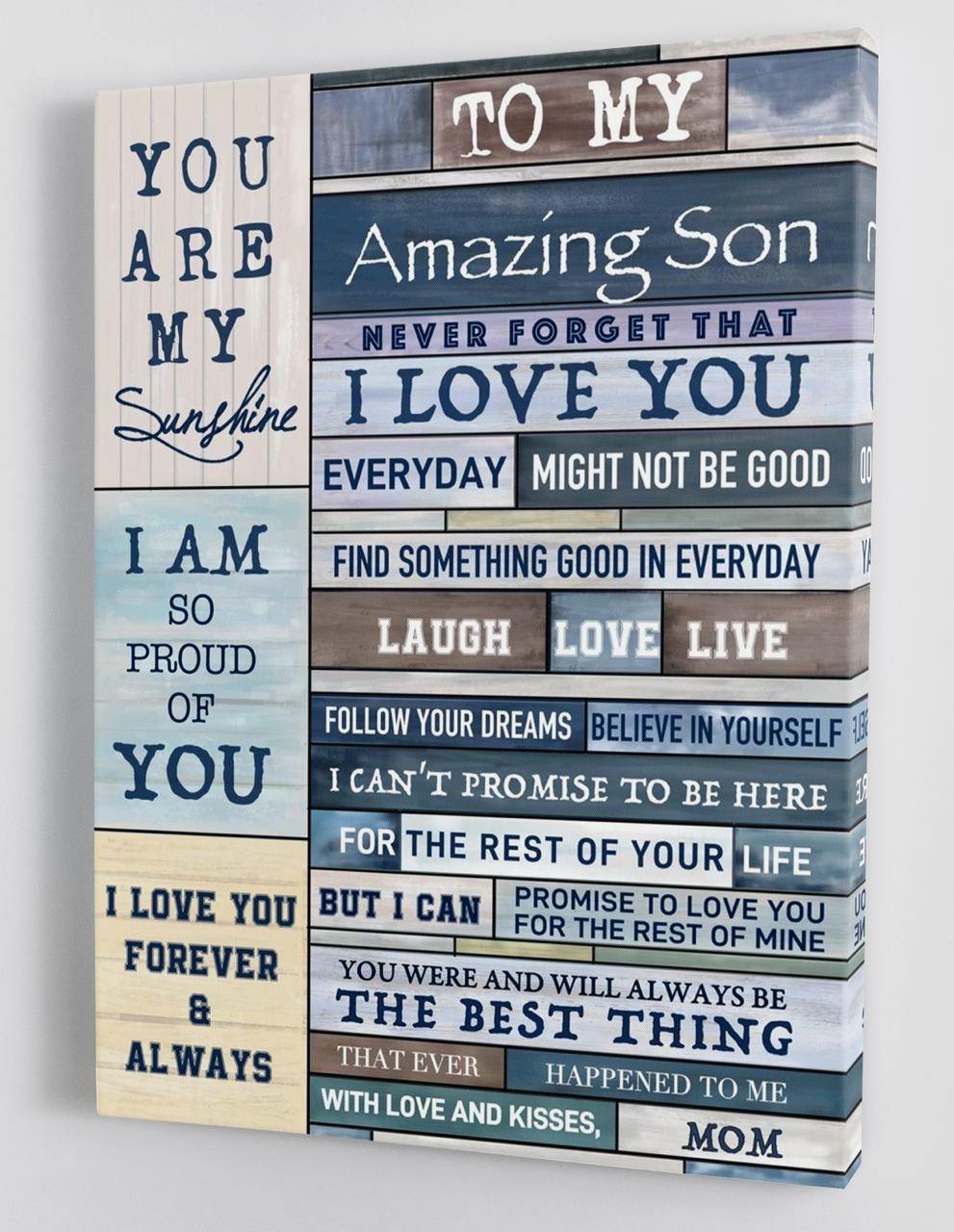 To My Son - From Mom - Framed Canvas Gift MS033 - DivesArt LLC