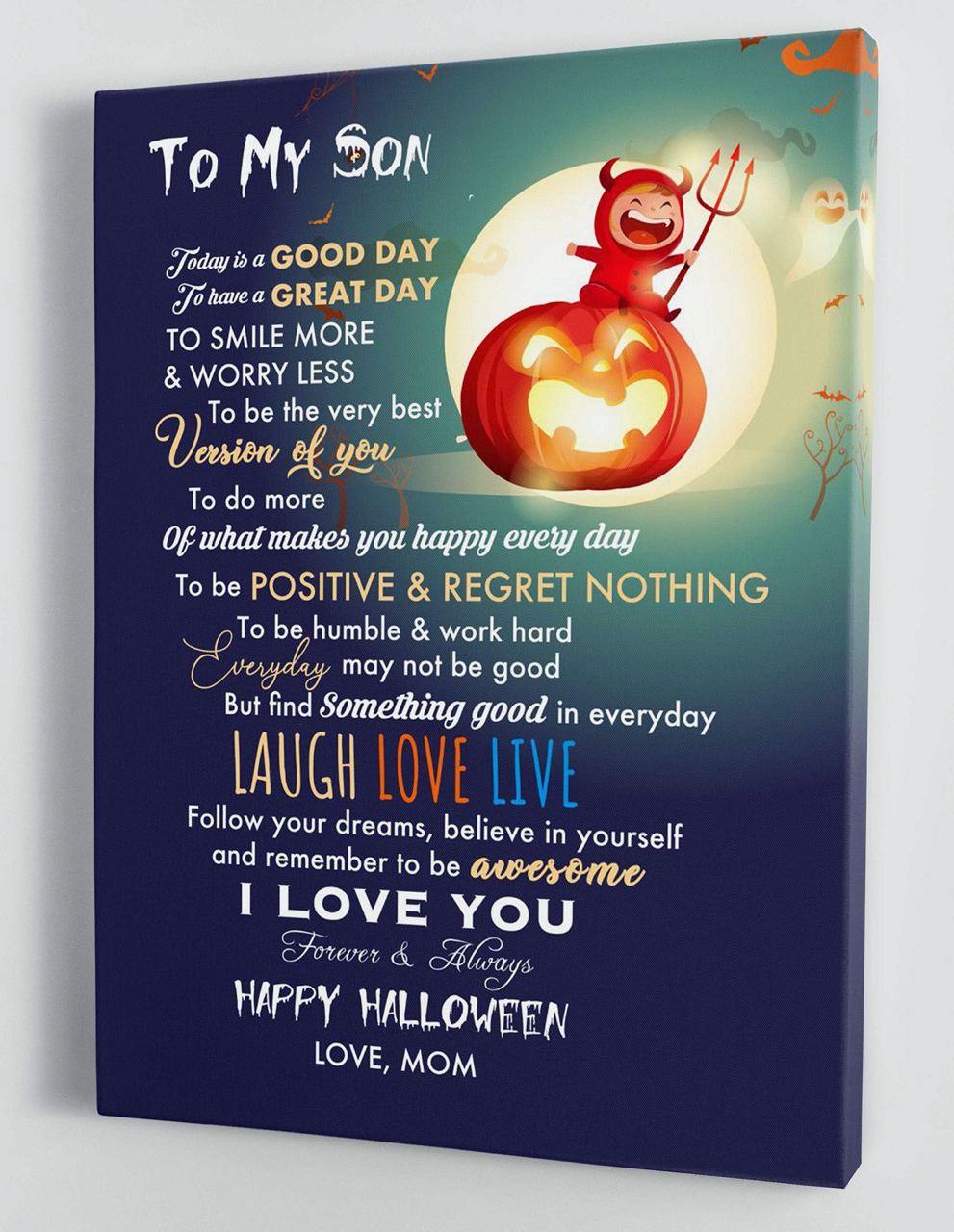 To My Son - From Mom - Halloween Canvas Gift MS052 - DivesArt LLC
