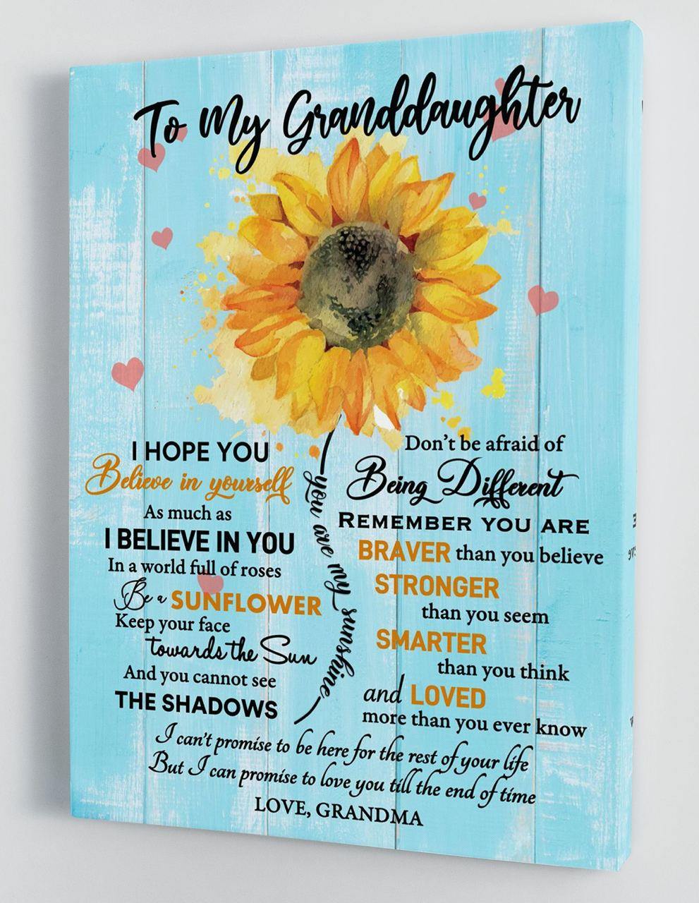 To My Granddaughter - From Grandma - Hard Time Framed Canvas Gift GMD065 - DivesArt LLC
