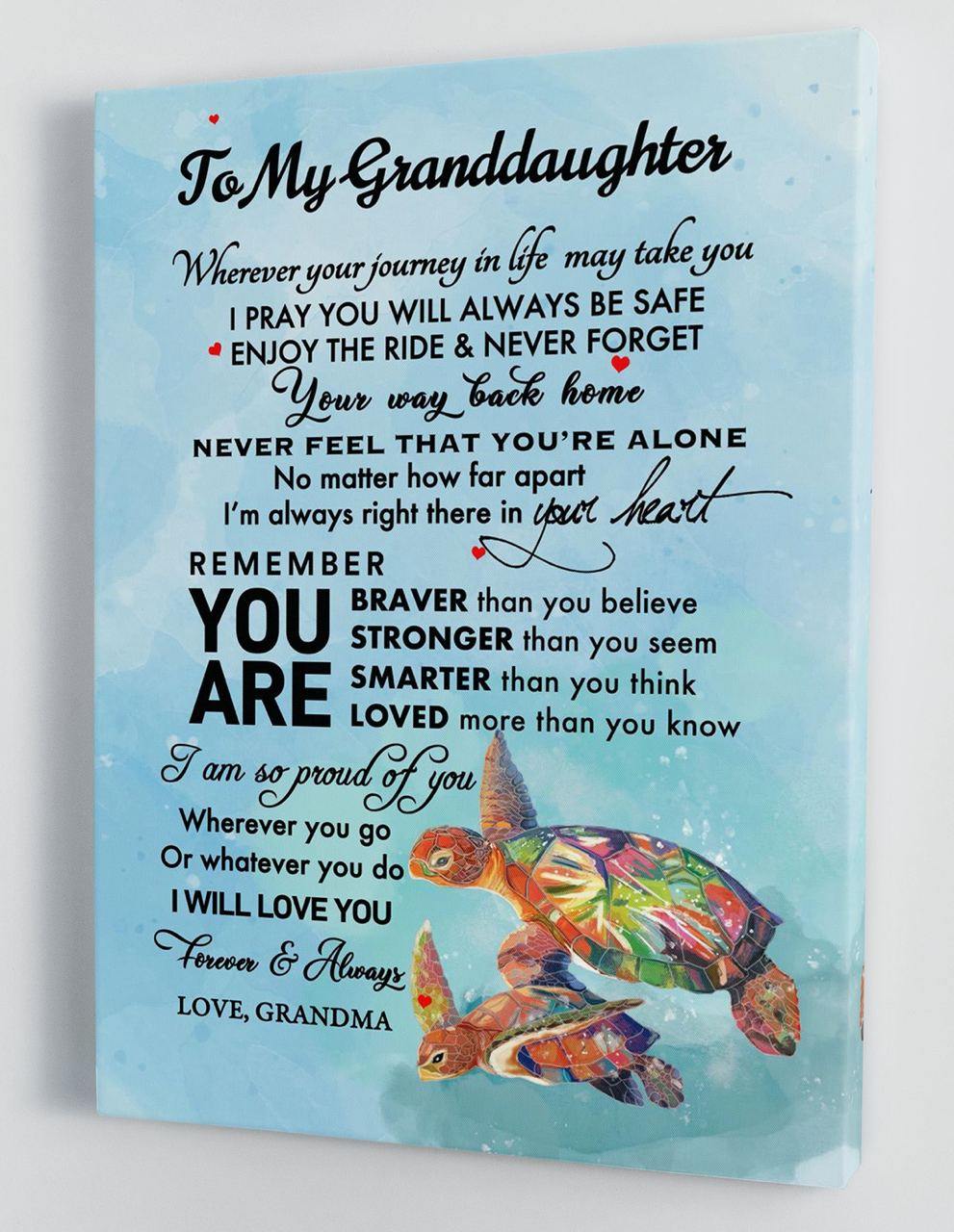 To My Granddaughter - From Grandma - Framed Canvas Gift GMD062 - DivesArt LLC