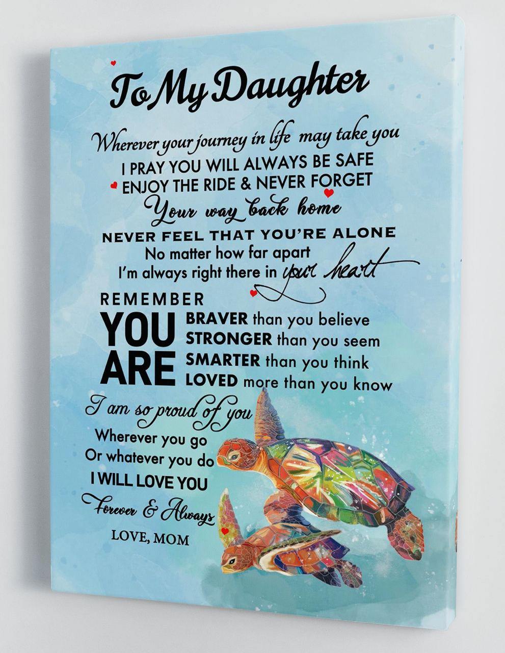 To My Daughter - From Mom - Framed Canvas Gift MD056 - DivesArt LLC