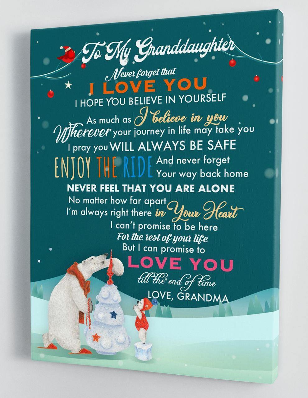 To My Granddaughter - From Grandma - Christmas, Father's Day, Mother's Day Canvas Gift GMD068 - DivesArt LLC