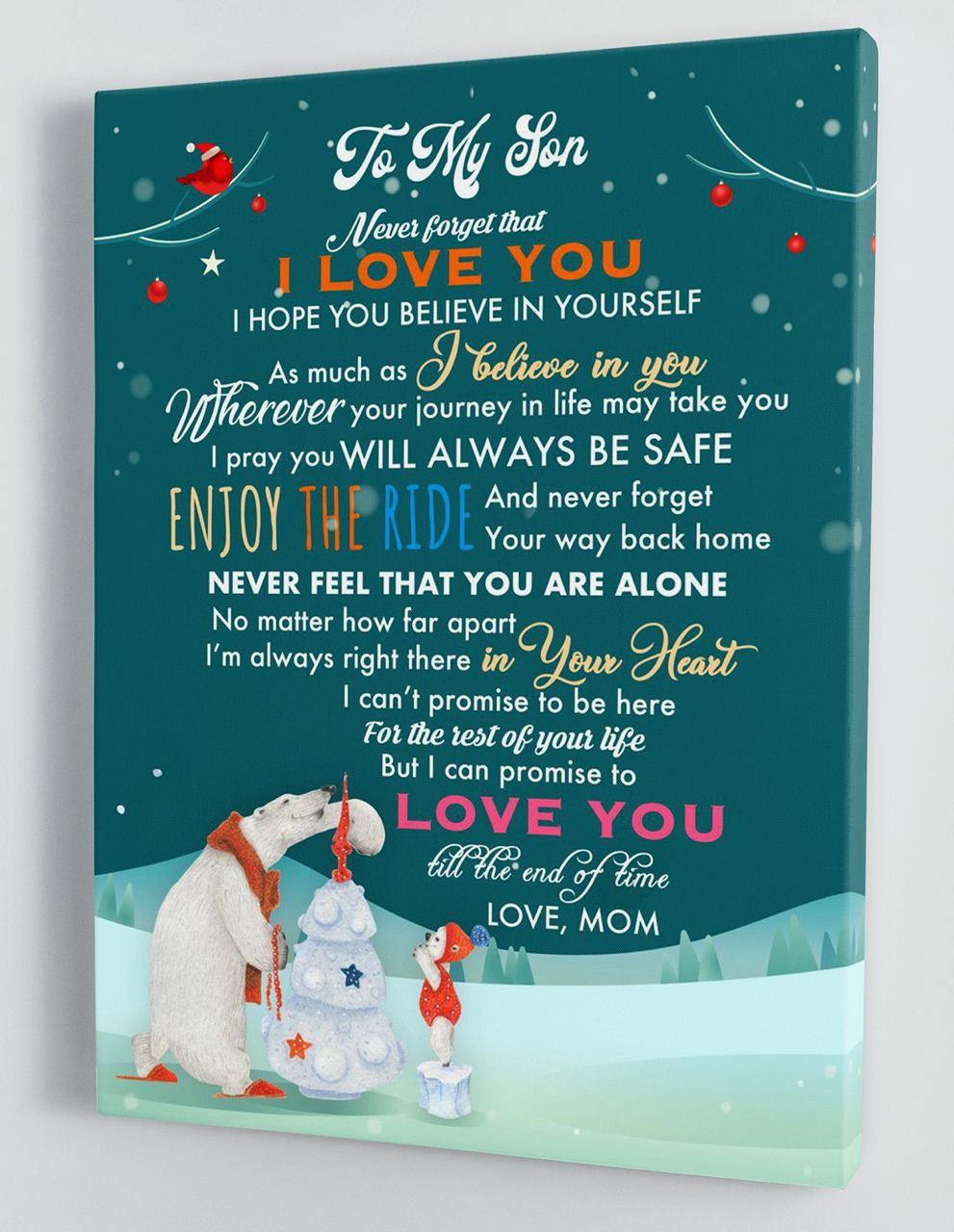 To My Son - From Mom - Christmas, Father's Day, Mother's Day Canvas Gift MS054 - DivesArt LLC