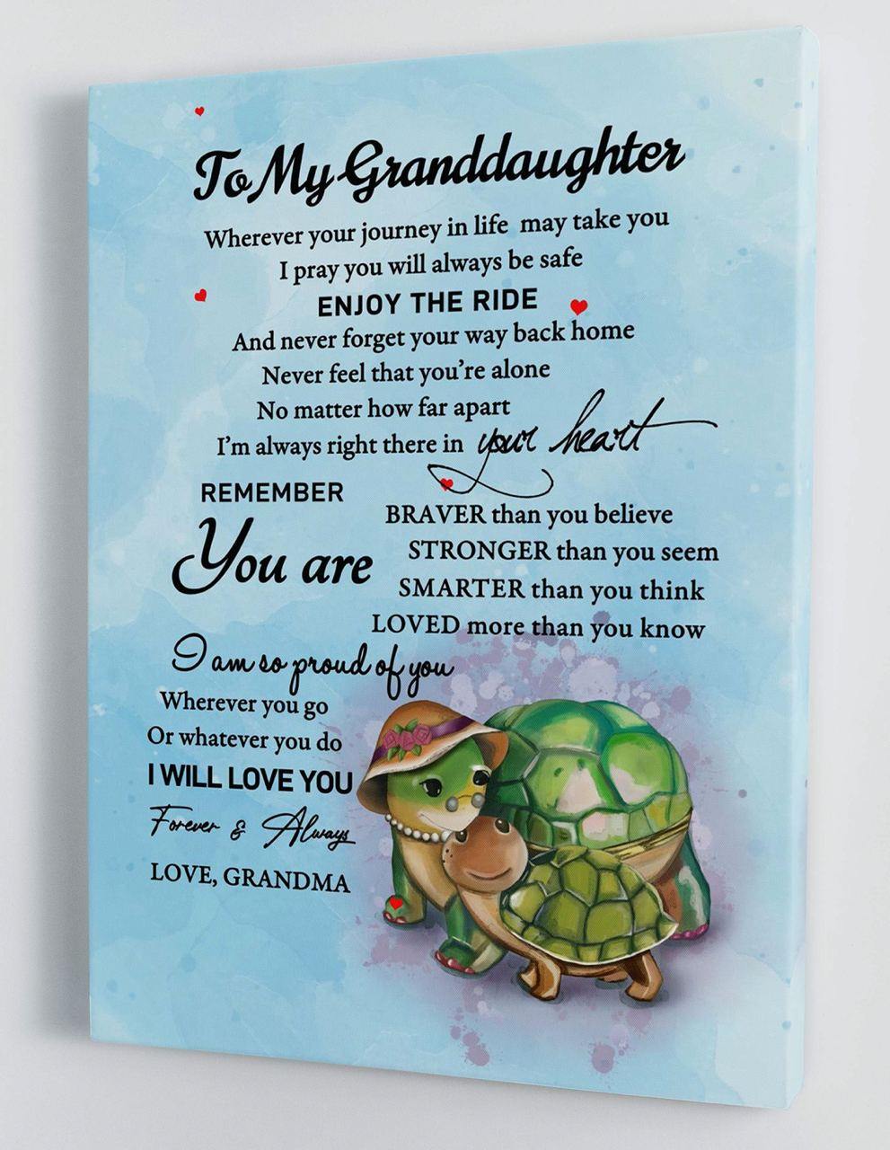 To My Granddaughter - From Grandma - Framed Canvas Gift GMD060 - DivesArt LLC