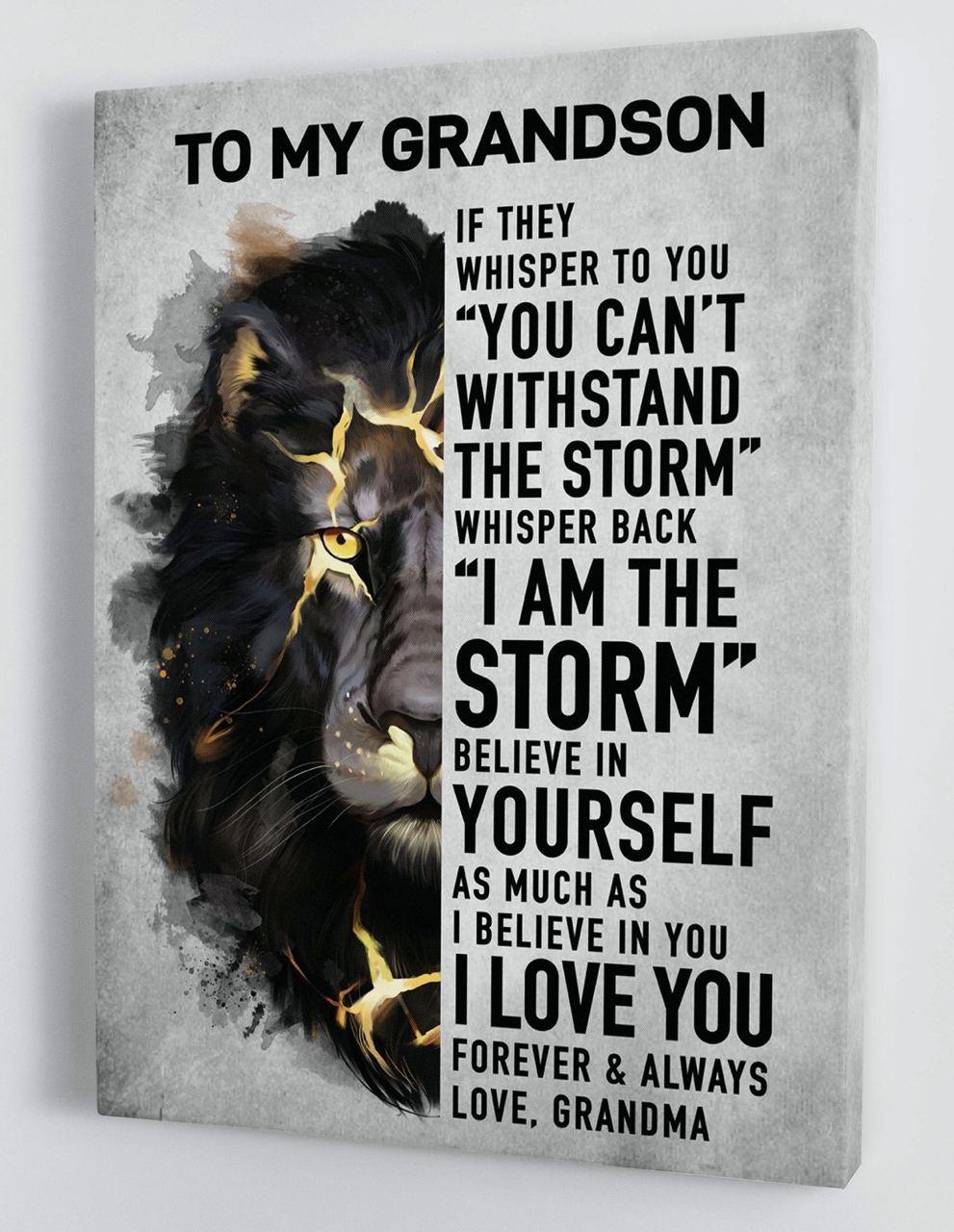 To My Grandson - From Grandma - Framed Canvas Gift GMS047 - DivesArt LLC