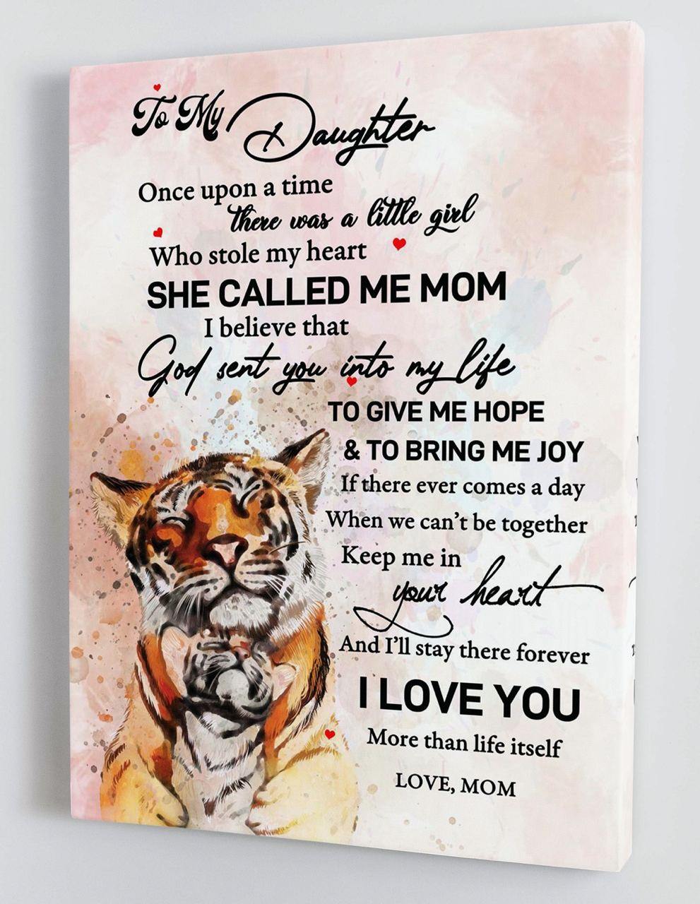 To My Daughter - From Mom - Framed Canvas Gift MD051 - DivesArt LLC