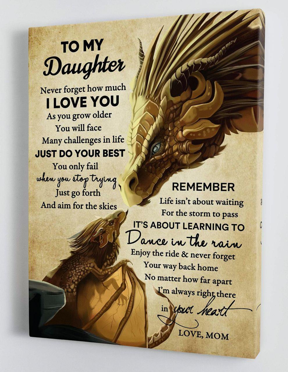 To My Daughter - From Mom - Framed Canvas Gift MD047 - DivesArt LLC