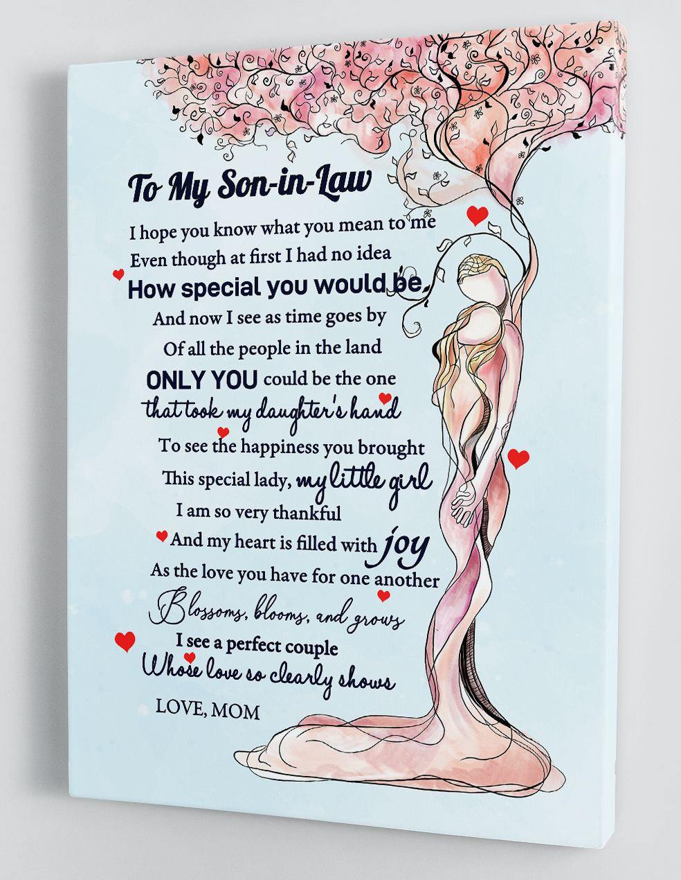To My Son-in-Law - From Mother-in-Law - Framed Canvas Gift MS008 - DivesArt LLC